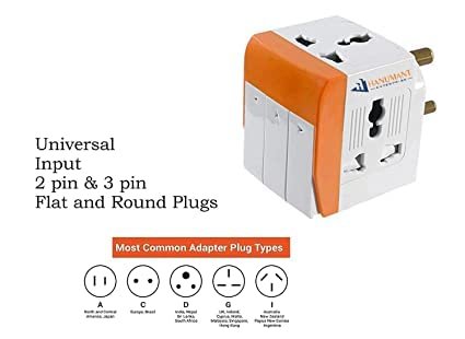 3Pin Multi Plug Socket-Universal Travel Adapter with Individual Switch Safety