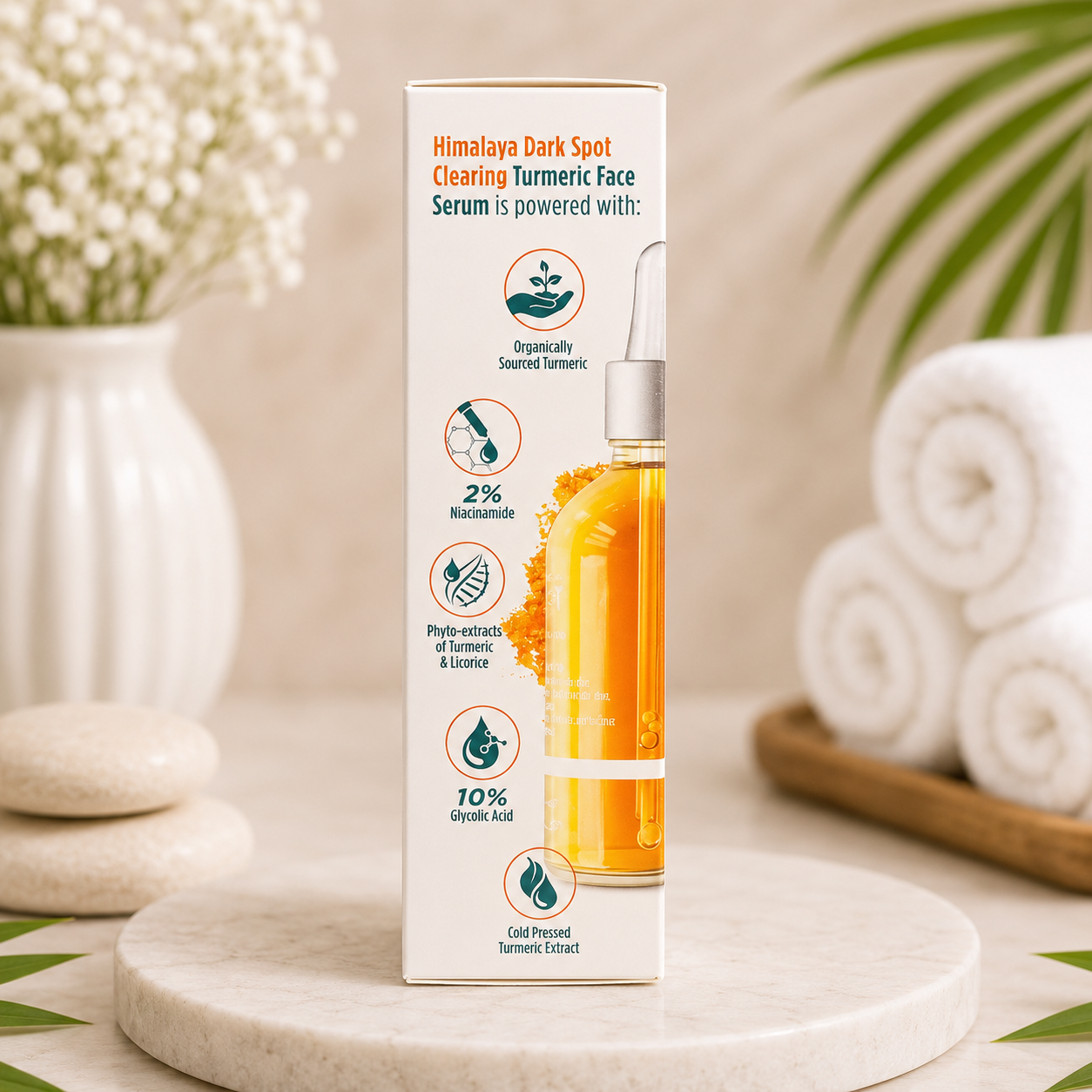 Himalaya Dark Spot Clearing Turmeric Face Serum with 2% Niacinamide & 10% Glycolic Acid | Boosts Skin Radiance | Reduces Dark Spots & Blemishes | 30ml Skin Care