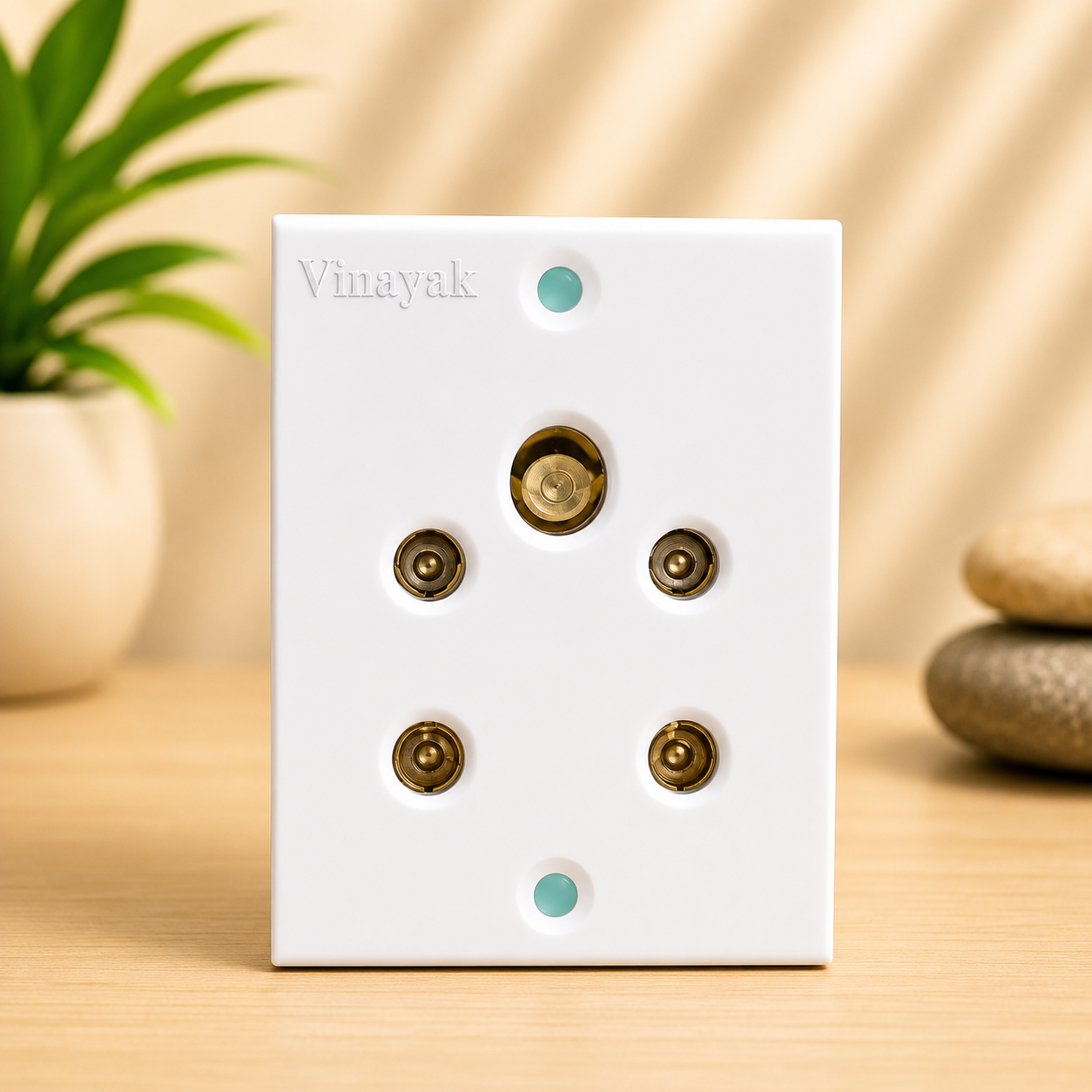 Vinayak 2 in 1 5 Pin Old Style with Screw Socket Outlet | 6 AMP | Heavy Duty 3 Pin Socket | White Electrical Socket