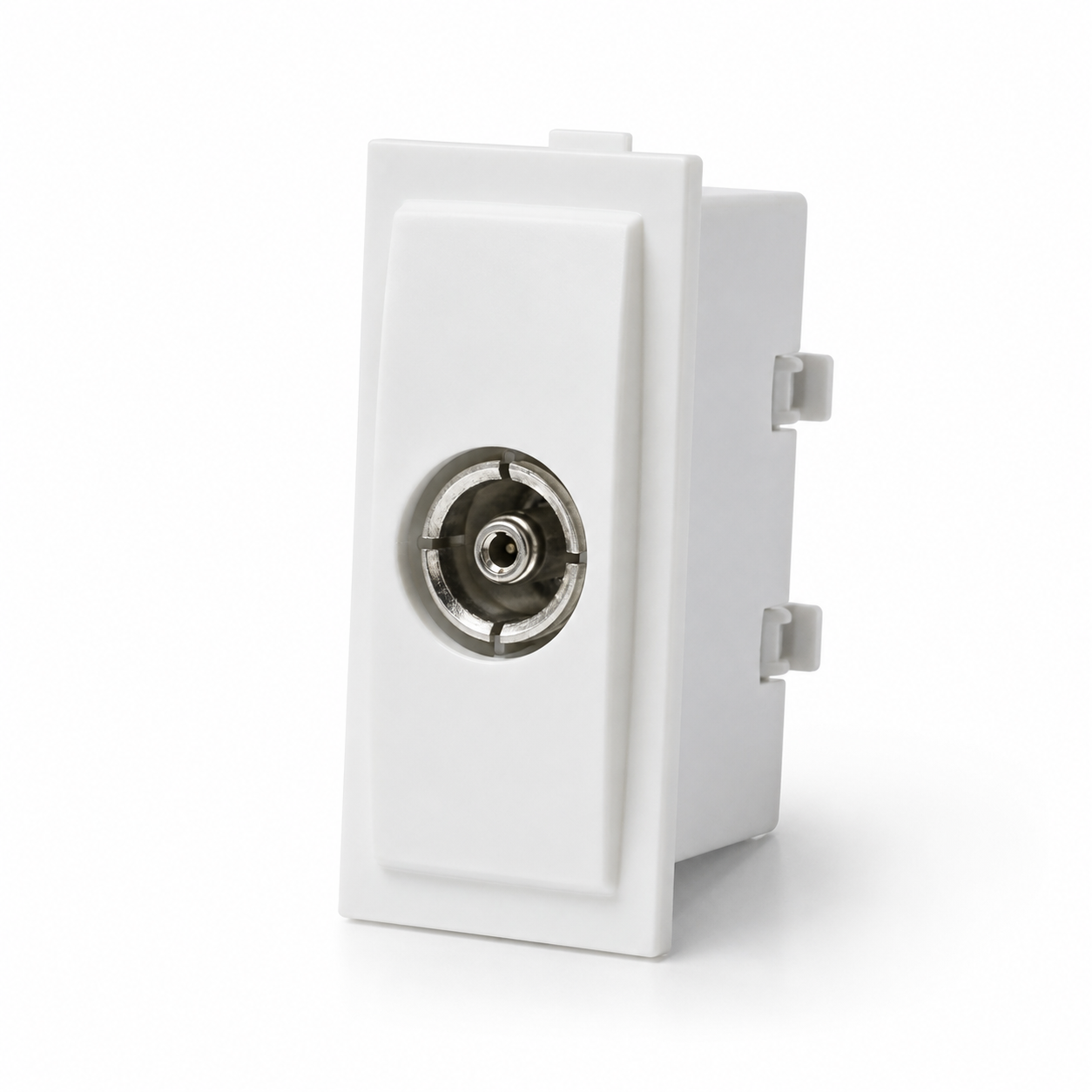 Vinayak Modular TV Coaxial Socket | TV Antenna Connector Module | White TV Socket