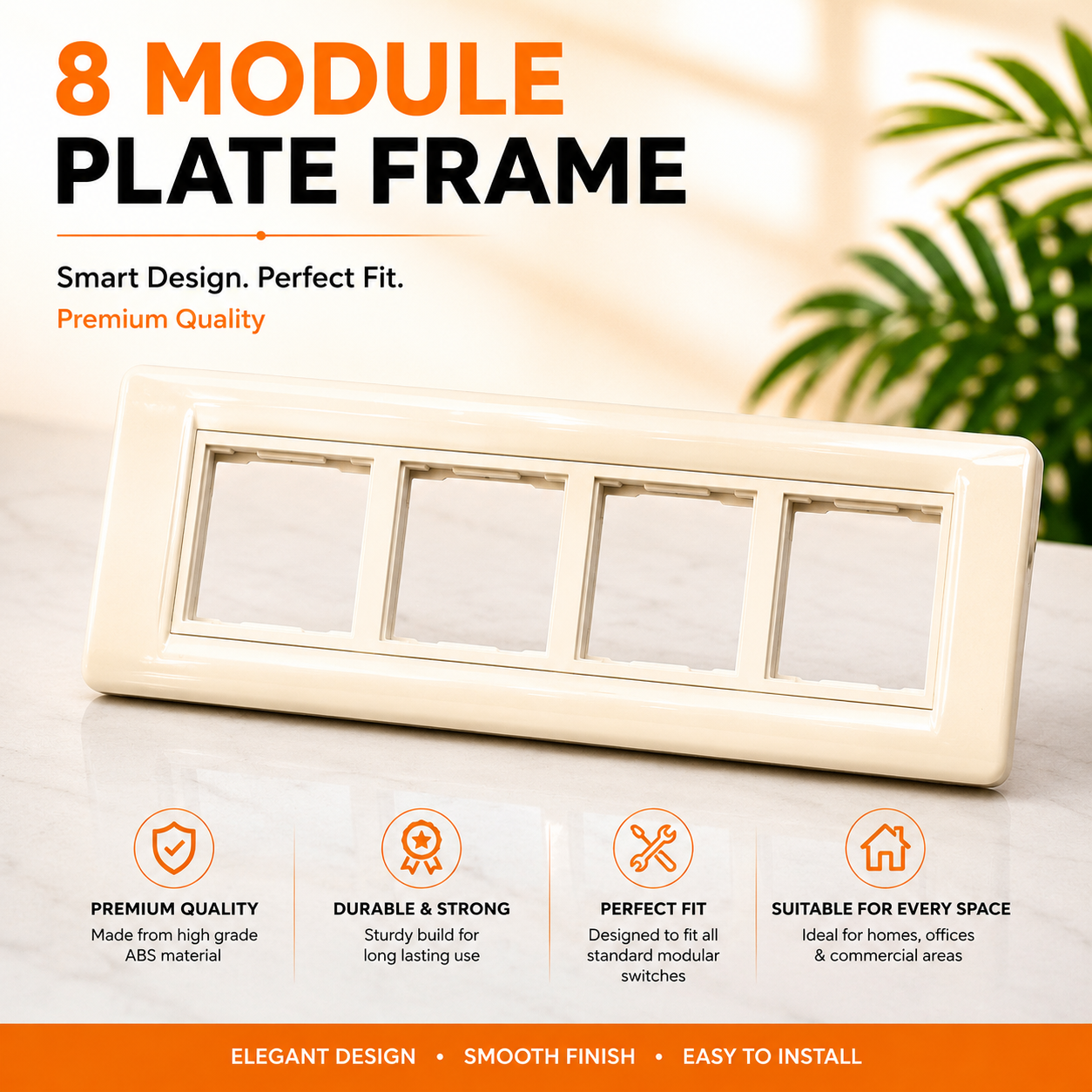 Vinayak 8 Module Plate Frame | Premium Polycarbonate Modular Frame | Viyona V-Five Series
