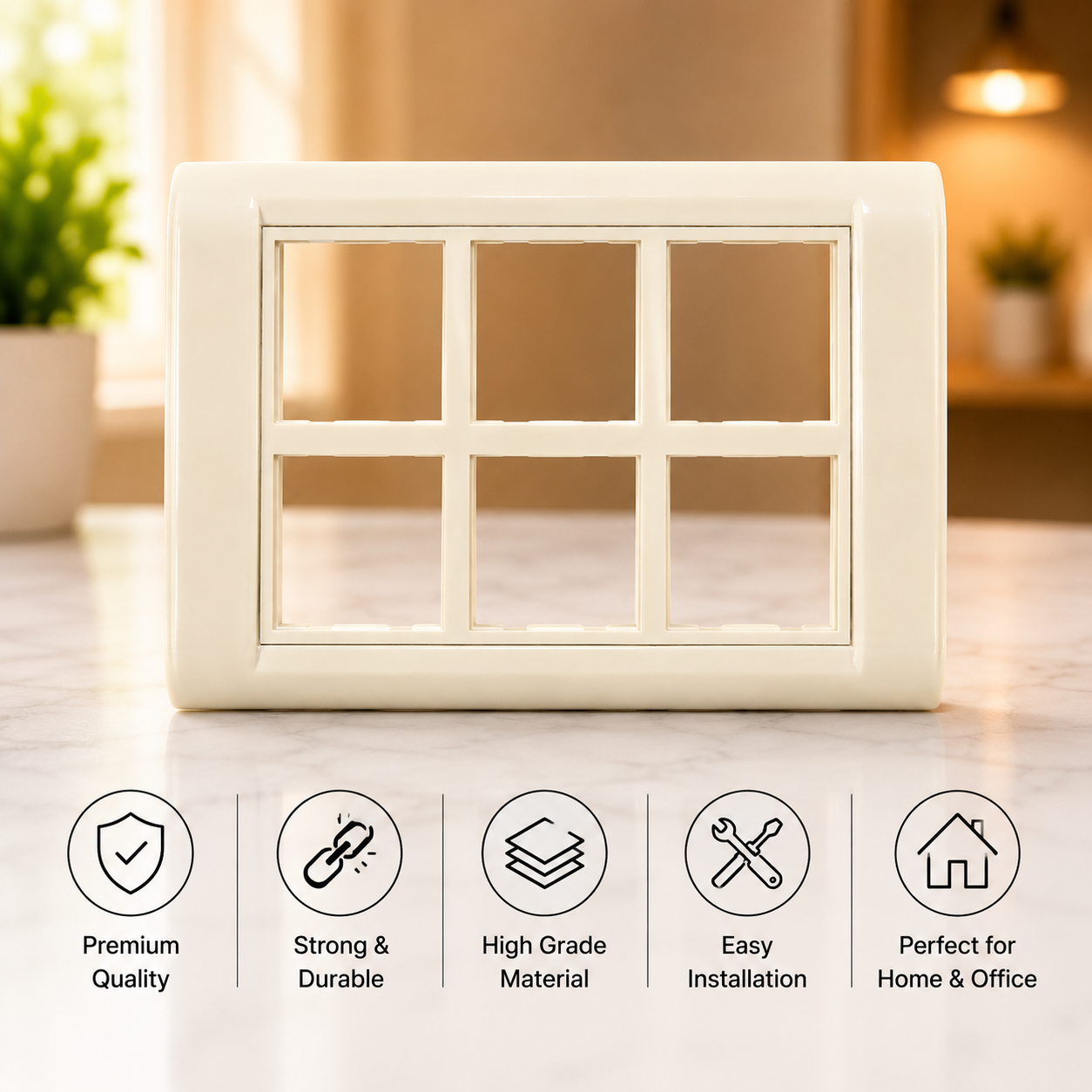 Vinayak 12 Module Plate Frame | Premium Polycarbonate Modular Frame | Viyona V-Five Series