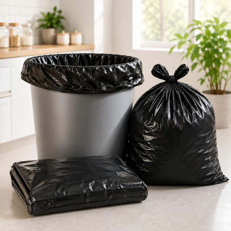 Heavy Duty Dustbin Bags 19x21 Inch | 300 Bags (Approx.) | Leak Proof & Tear Resistant Garbage Bags | Black Trash Bags for Home, Office & Kitchen