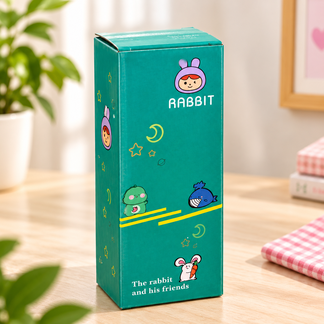 Cute Rabbit Water Bottle for Kids | Pink Reusable Water Bottle with Handle | Stylish & Portable Bottle