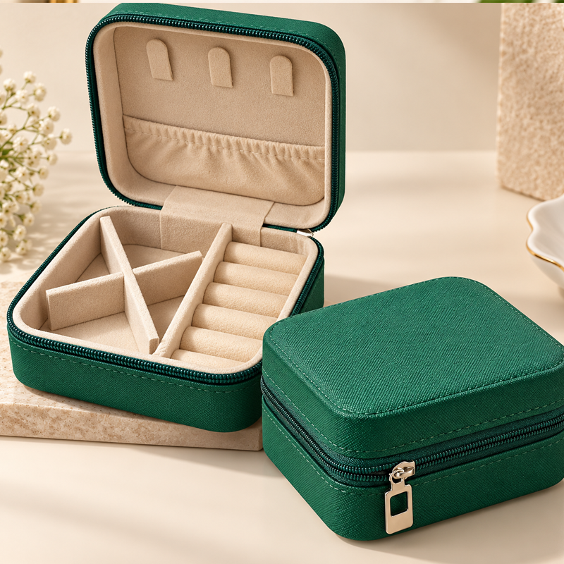 Compact & Stylish Jewellery Organizer Box | Travel-Friendly Jewellery Storage Case with Multiple Compartments
