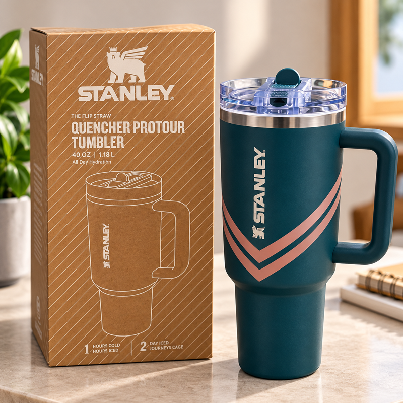 Stanley Insulated Travel Tumbler with Handle | Large Capacity Stainless Steel Water Cup | Hot & Cold Drinks