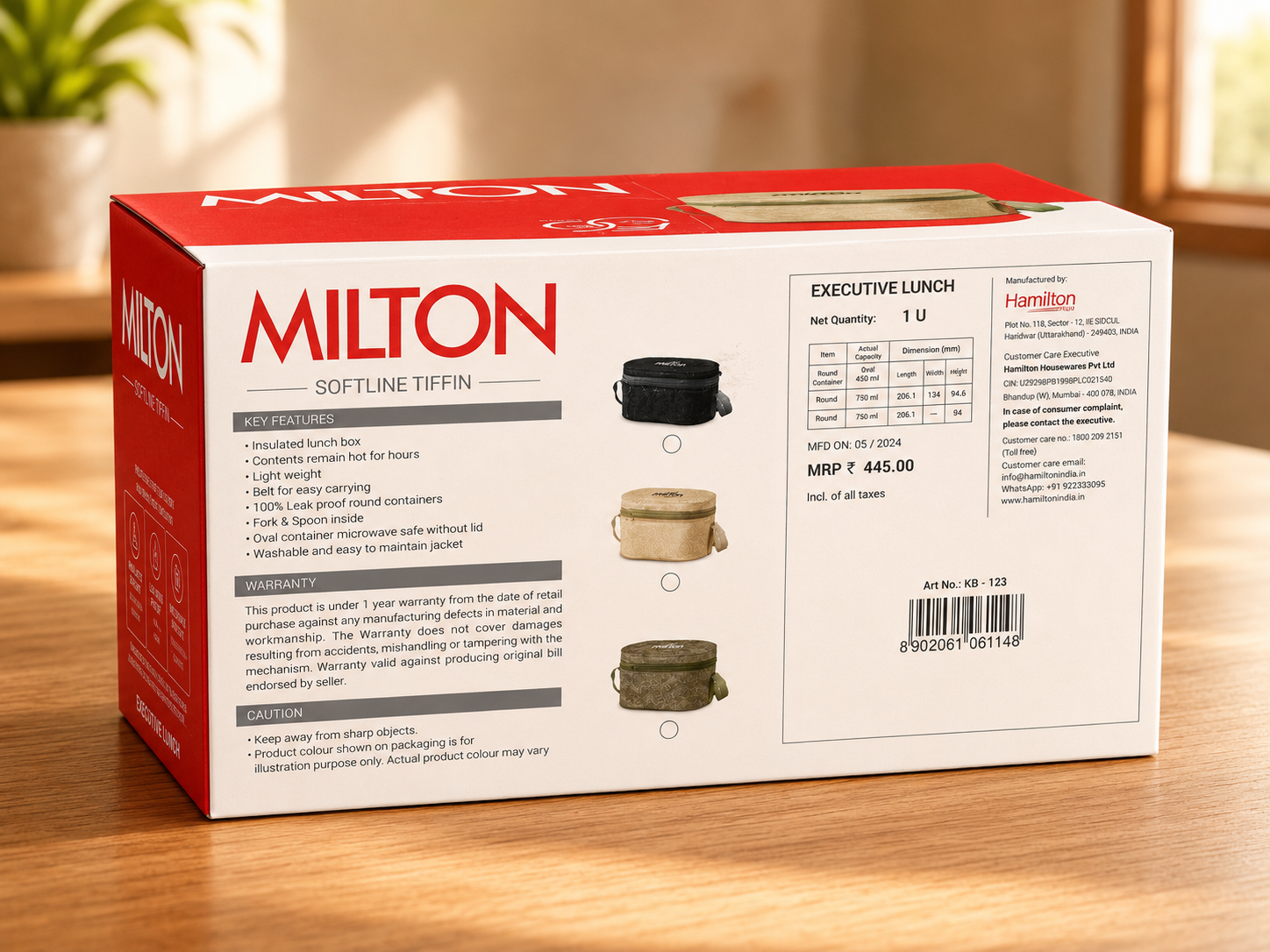 MILTON Executive Lunch Box | 1010 ml Insulated Tiffin Box | 3 Stainless Steel Containers With Bag | Leak-Proof | Office Lunch Box
