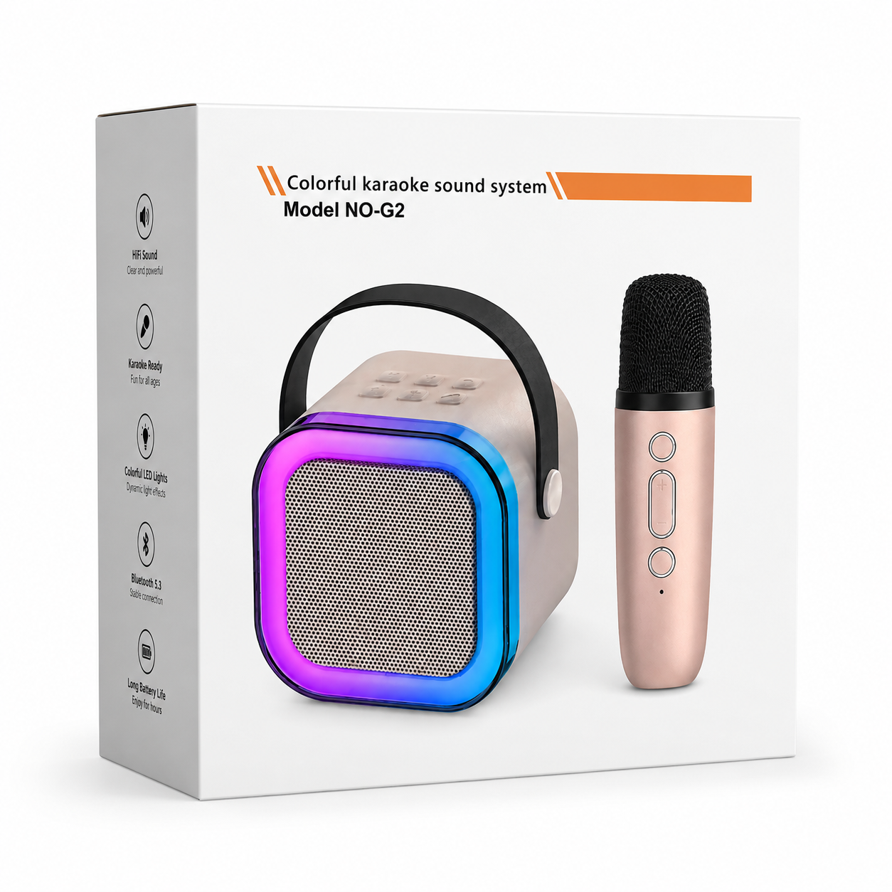 Rechargeable Karaoke Mic with Speaker for Singing | Wireless Mini Portable Bluetooth Speaker with Microphone & LED Lights | Cute Birthday Gift for Kids Musical Toys for Boys, Girls and Adults