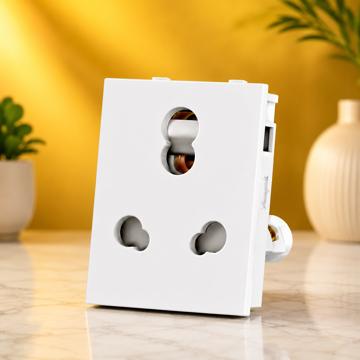 Vinayak Classic 6A/16A Twin Socket, Durable and Stylish Electrical Outlet for Home and Office