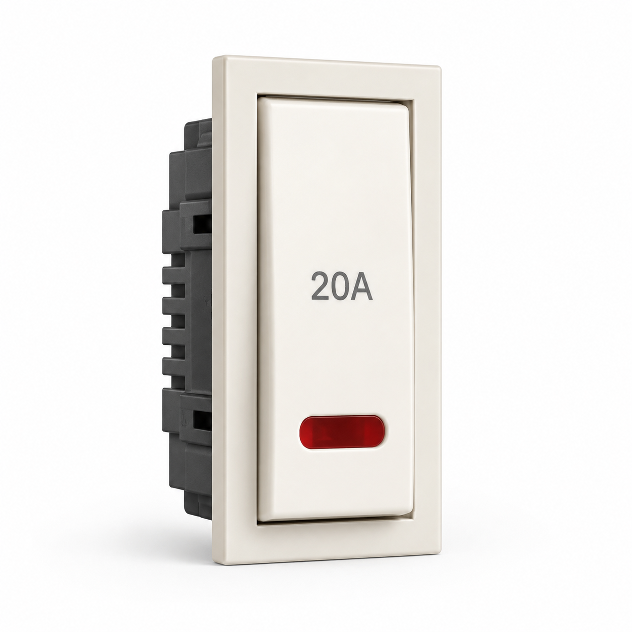 Vinayak V-Five Series 20A 1 Module Modular Switch with Indicator | Premium White Electrical Switch